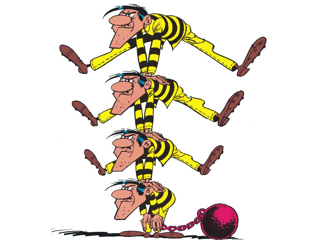 Joe, William, Jack en Averell