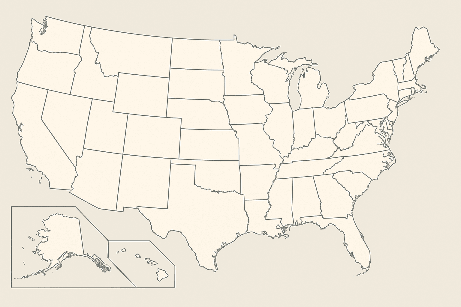 Kaart Staten van Amerika